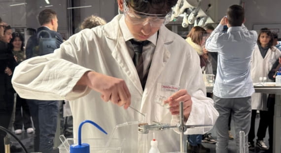 Student in the lab