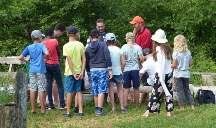 Students learning outside